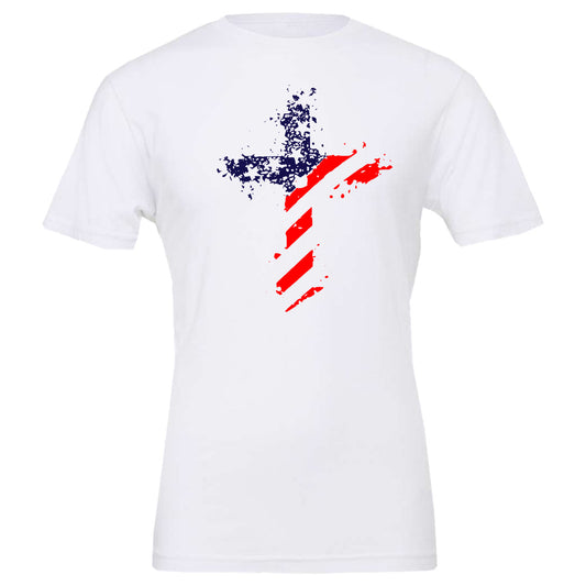 Cross Flag Distressed - White