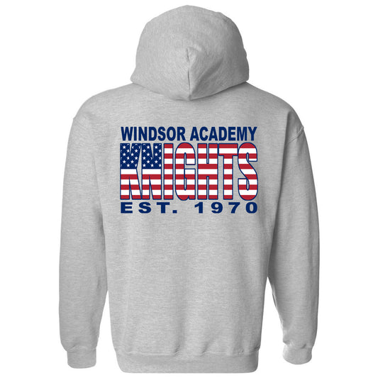 Windsor - Knights Flag Letters - Athletic Heather Grey (Tee/DriFit/Hoodie/Sweatshirt) - Southern Grace Creations
