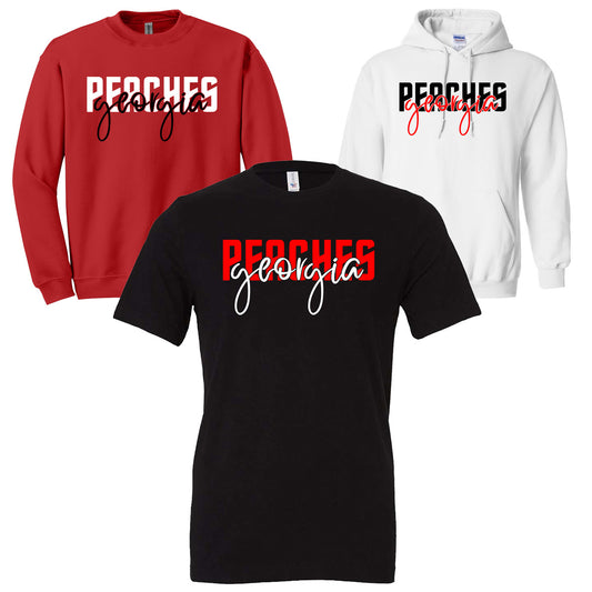 Peaches - Georgia Peaches Block Script  (Tee/Tank/Drifit/Hoodie/Sweatshirt)
