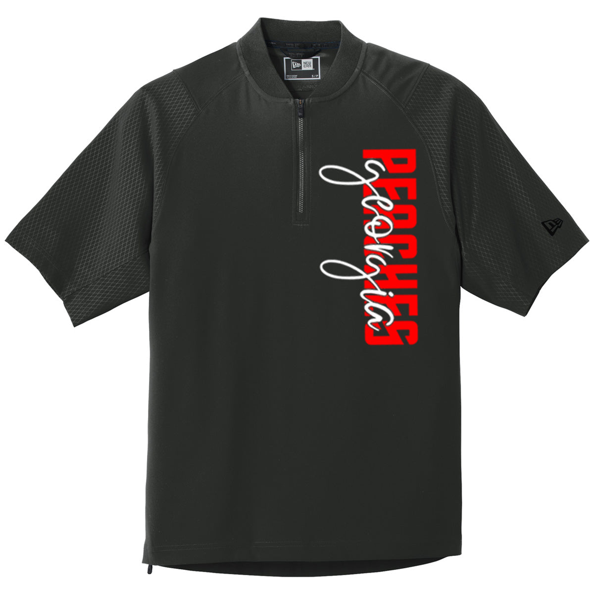Peaches - Georgia Peaches Block Script - New Era Cage Short Sleeve 1/4-Zip Jacket