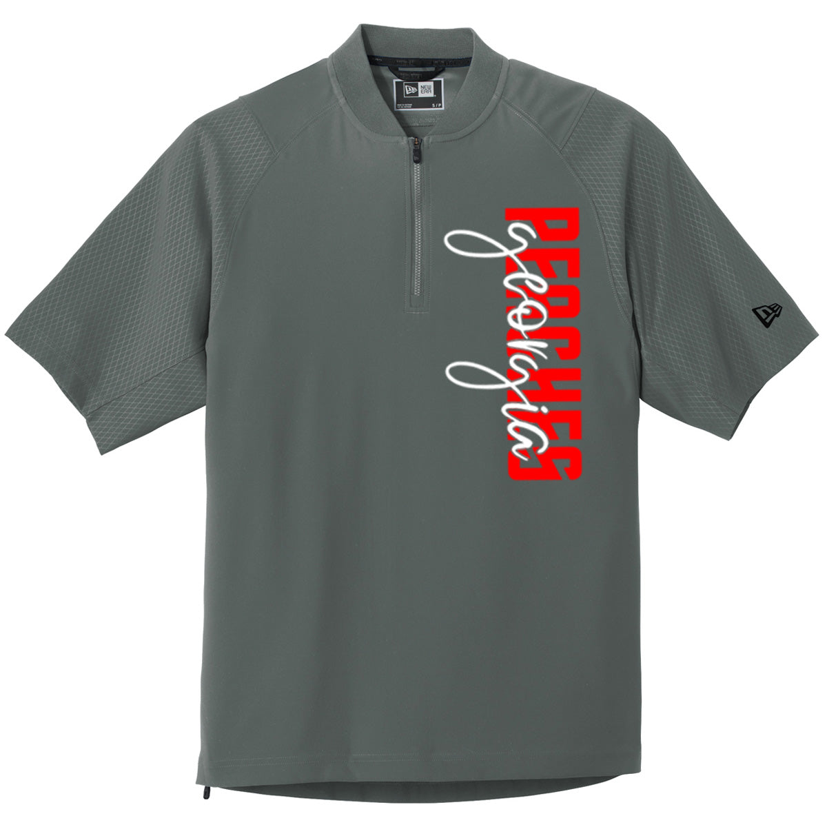 Peaches - Georgia Peaches Block Script - New Era Cage Short Sleeve 1/4-Zip Jacket