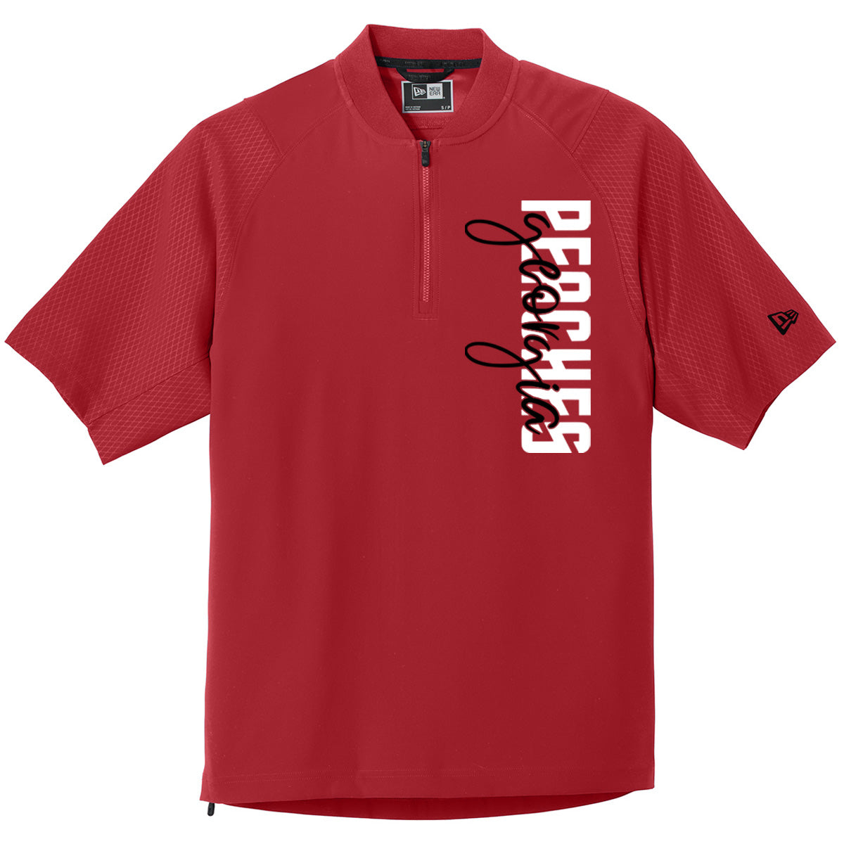 Peaches - Georgia Peaches Block Script - New Era Cage Short Sleeve 1/4-Zip Jacket