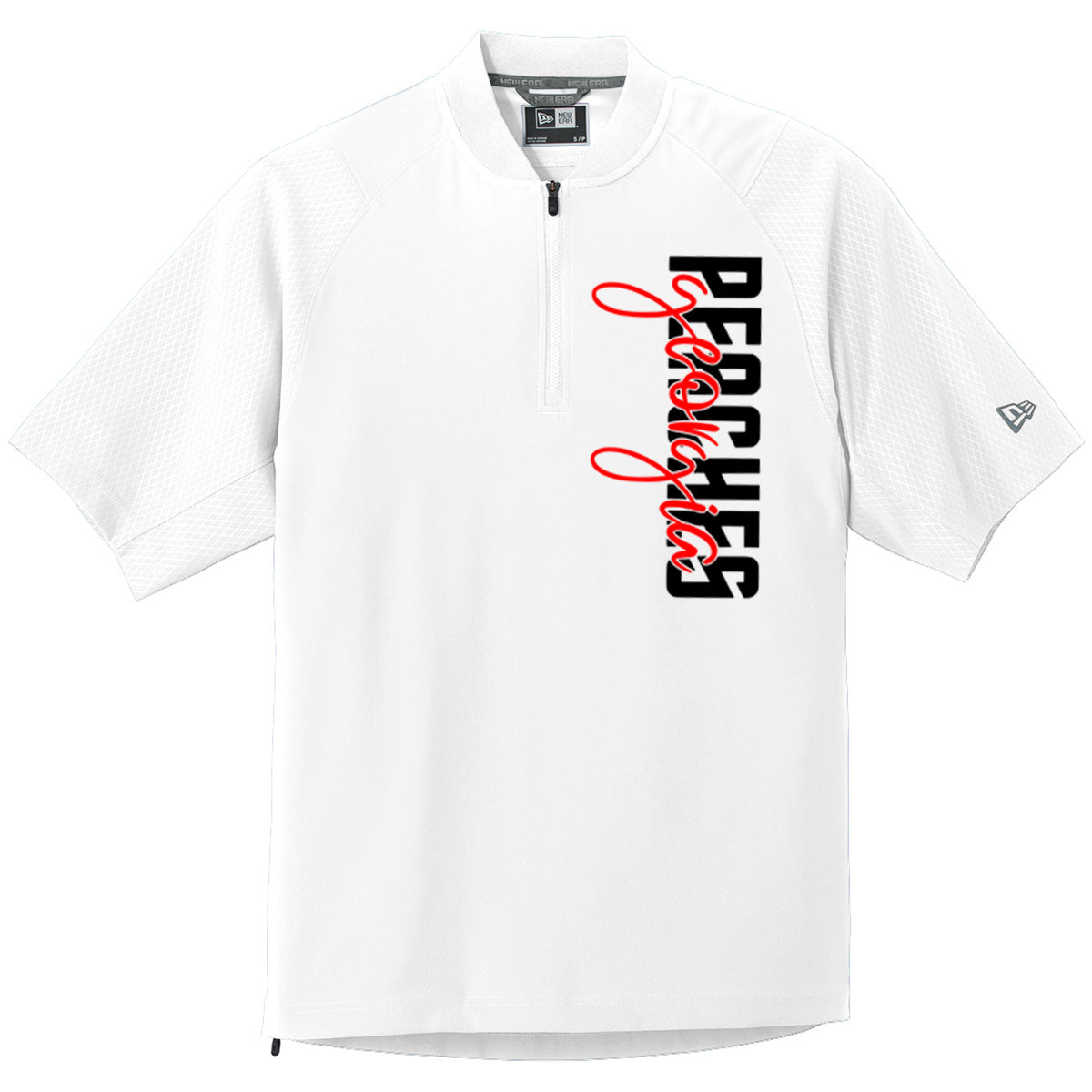 Peaches - Georgia Peaches Block Script - New Era Cage Short Sleeve 1/4-Zip Jacket