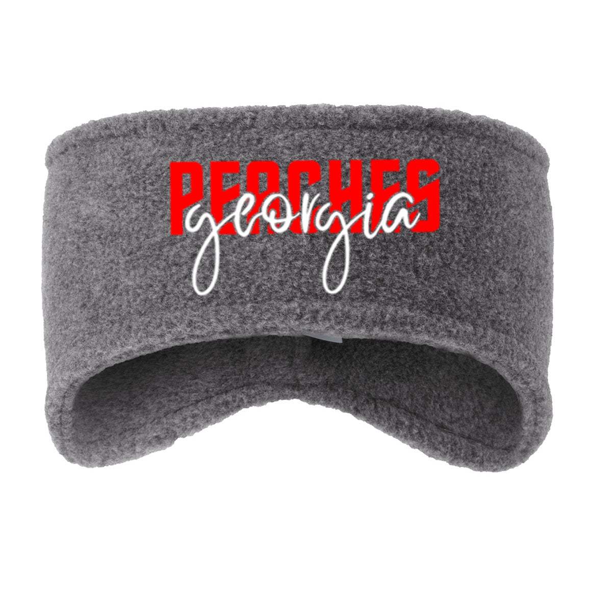 peaches - georgia peaches block script - R-Tek Stretch Fleece Headband (C910)