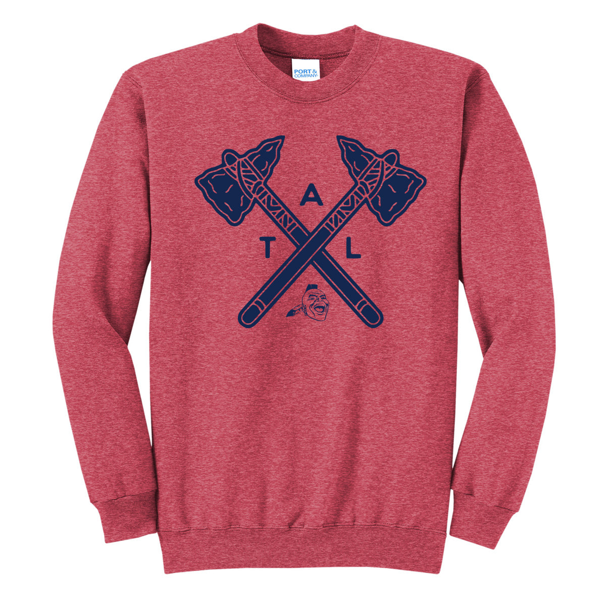 ATL Crossed Tomahawks - Heather Red (Tee/Hoodie/Sweatshirt) - Southern Grace Creations