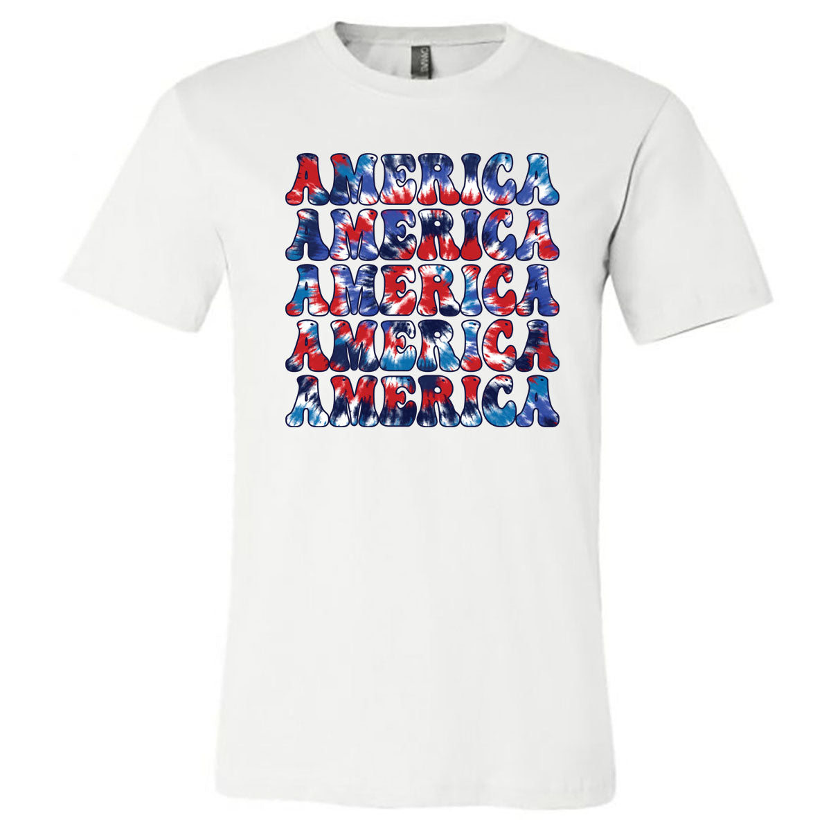 America Tie Dye - White Tee - Southern Grace Creations