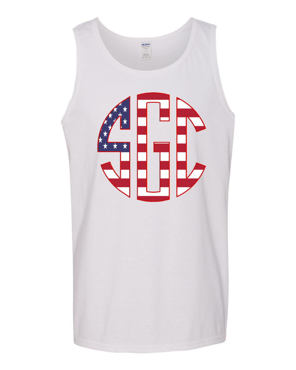 American Flag Monogram Print Shirt - Southern Grace Creations