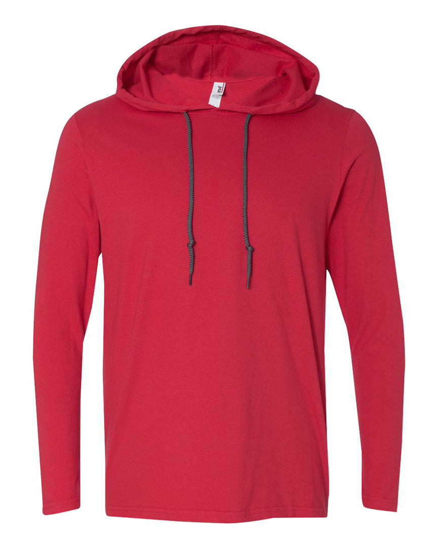 Anvil Lightweight Hoodie Tee with Big Monogram - Southern Grace Creations