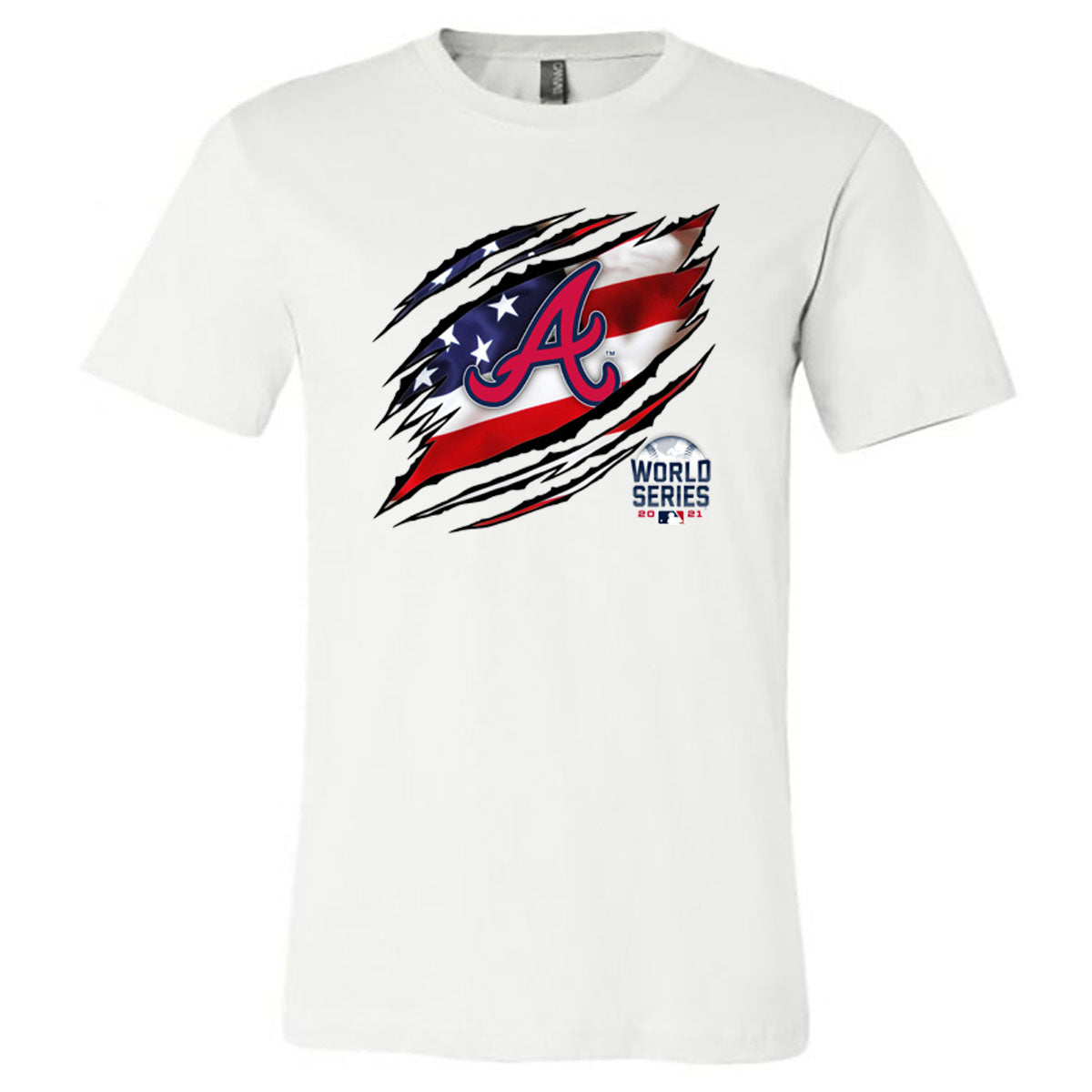 Atlanta Braves - Braves Flag - White Tee - Southern Grace Creations