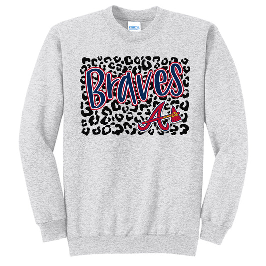 Atlanta Braves - Braves Leopard - Ash Tee - Southern Grace Creations