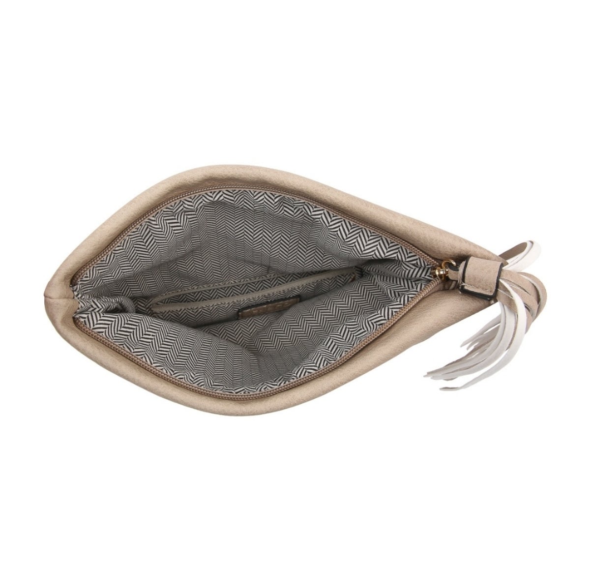 Austin Flapover Tassel Crossbody/Clutch- Cheetah Light Grey - Southern Grace Creations