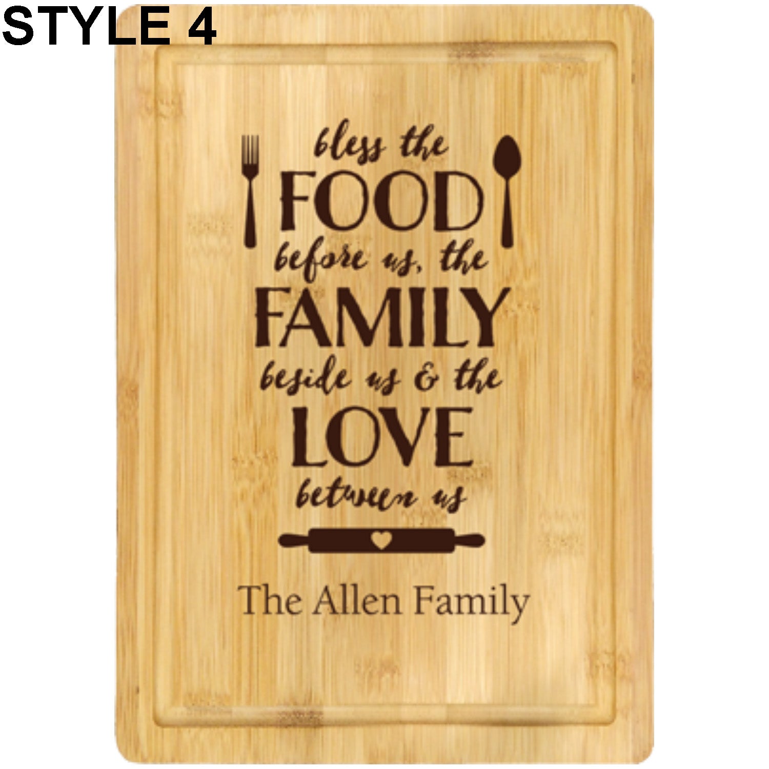 BAMBOO BLOCK CUTTING BOARD - Engravable (ZNHC0036) - Southern Grace Creations