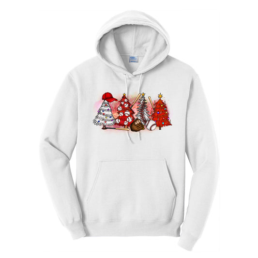 Baseball Christmas Trees - White (Tee/Hoodie/Sweatshirt) - Southern Grace Creations