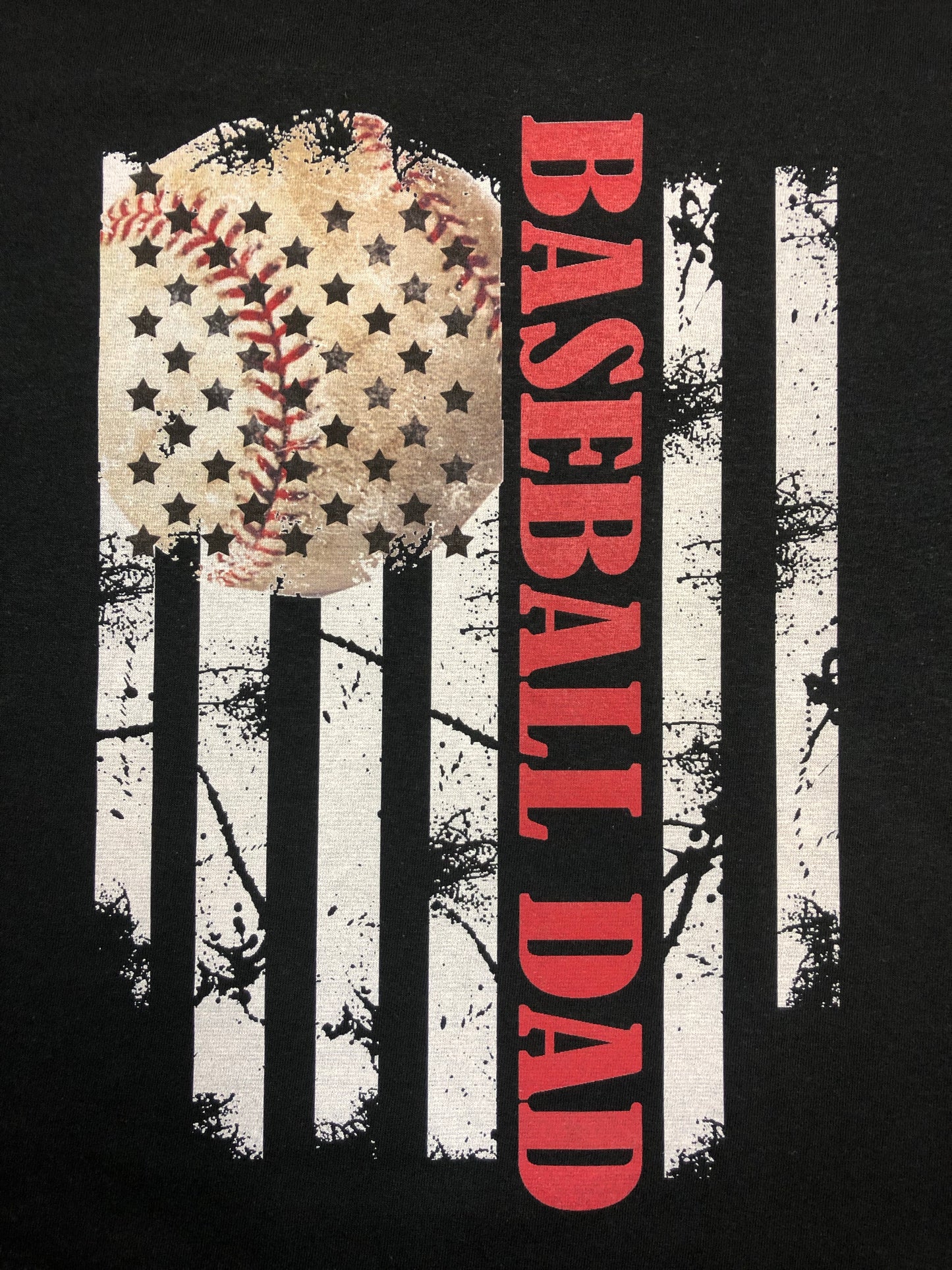 Baseball Flag Tee - Black Short Sleeve Tee - Southern Grace Creations