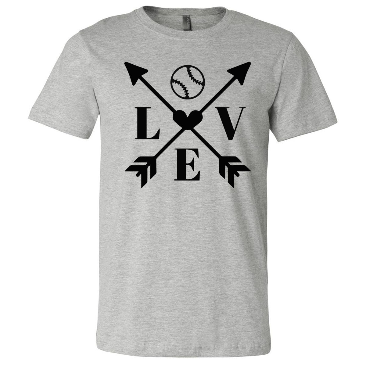 Baseball Love Arrows - Athletic Heather Tee (Tee/Hoodie/Sweatshirt) - Southern Grace Creations