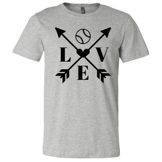 Baseball Love Arrows - Athletic Heather Tee (Tee/Hoodie/Sweatshirt) - Southern Grace Creations