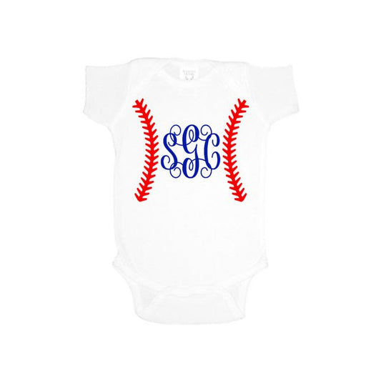 Baseball Monogram Onesie - Southern Grace Creations