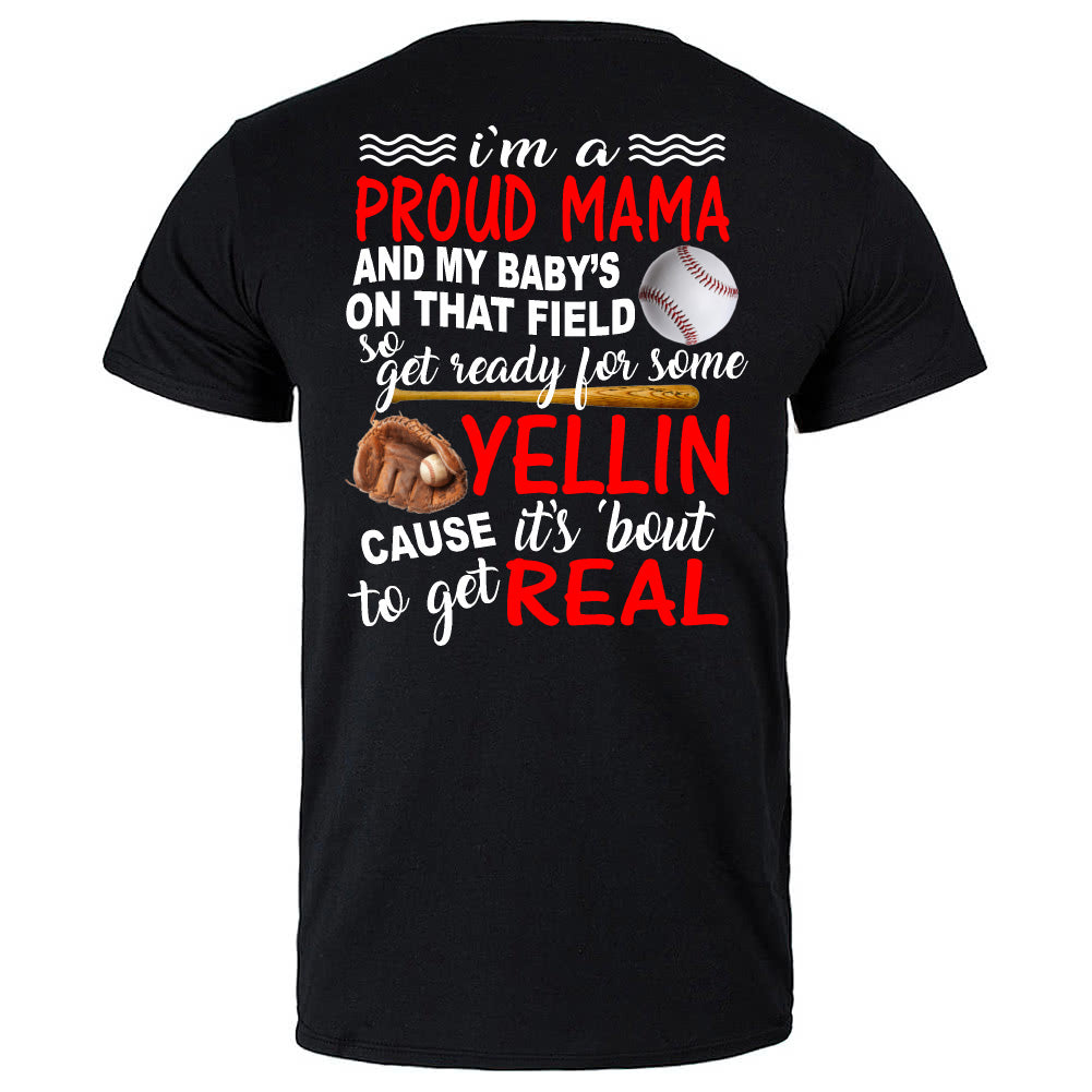 Baseball Yellin Mom Tee - Black Short Sleeve Tee - Southern Grace Creations