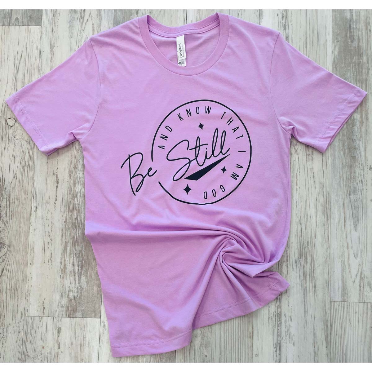 Be Still and Know That I Am God - Purple Tee - Southern Grace Creations
