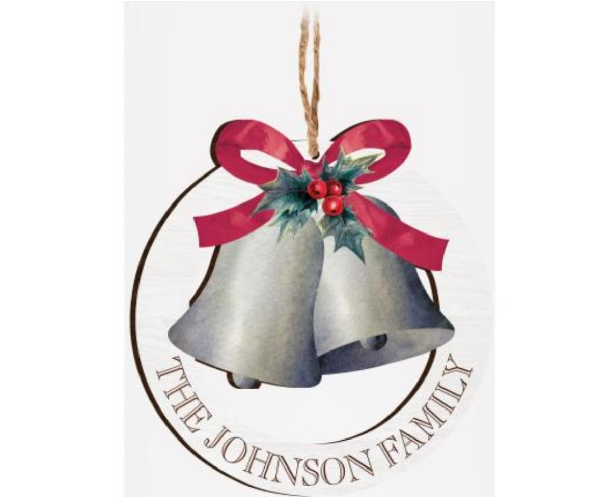 Bells Ornament-Laser Engravable - Southern Grace Creations