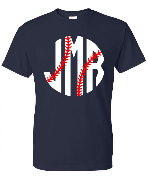 Big Baseball Monogram Tee - Southern Grace Creations