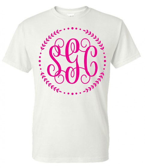 Big Print Monogrammed Tee - White Short-Sleeve Tee - Southern Grace Creations