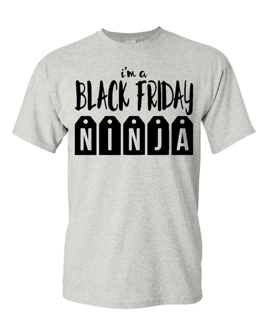 Black Friday Ninja - Ash Grey Tee - Southern Grace Creations