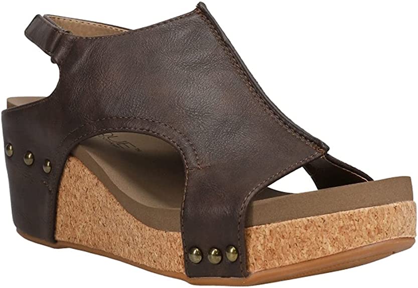 CARLEY WEDGE HEEL SANDALS - Chocolate Smooth - Southern Grace Creations