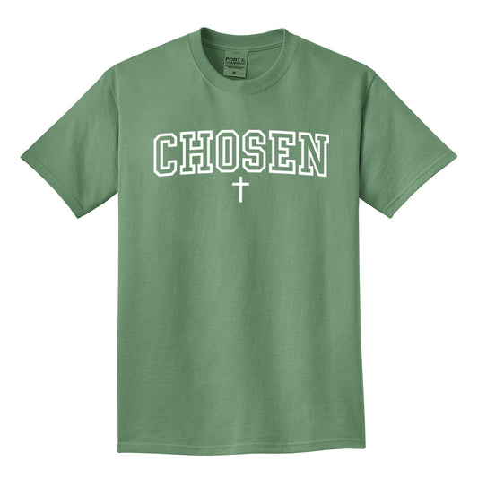 Chosen with Cross - Beach Wash® Garment-Dyed - Safari (Tee/Hoodie/Sweatshirt) - Southern Grace Creations
