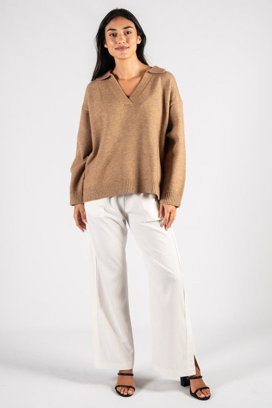 Cozy Up Sweater Top-Taupe - Southern Grace Creations