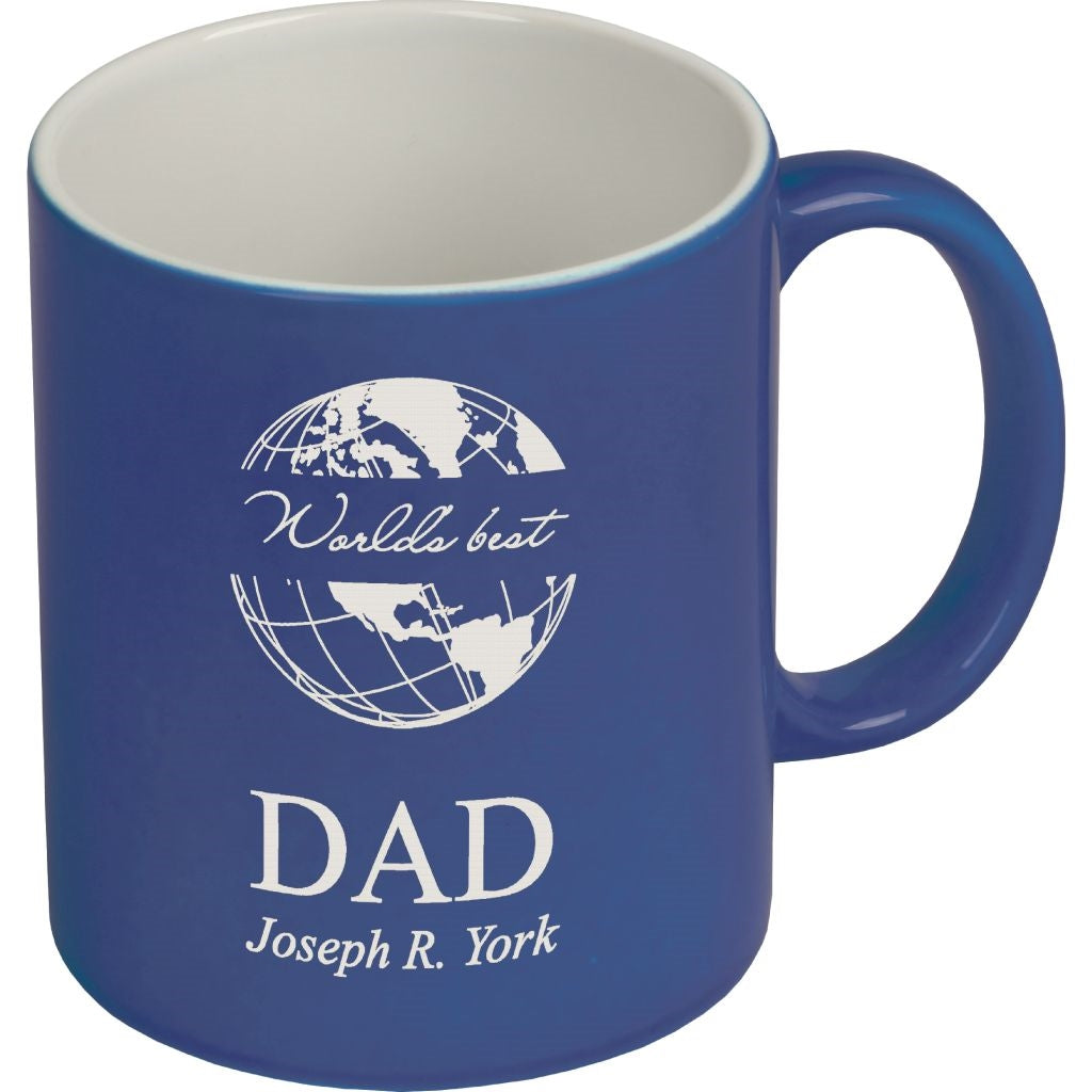 DARK BLUE CERAMIC MUG 11 OZ. - Engravable (ZHZO31) - Southern Grace Creations
