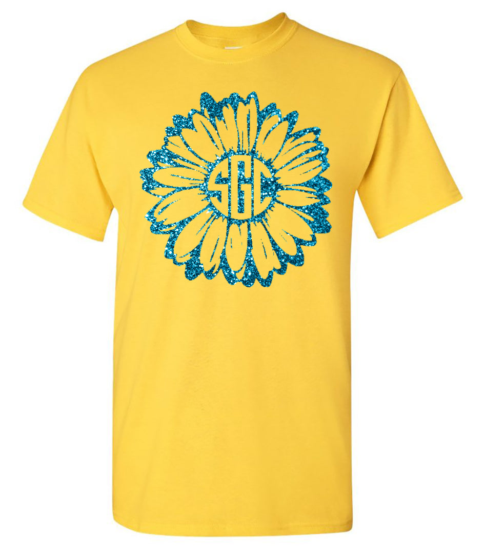 Daisy Monogram Tee - Southern Grace Creations