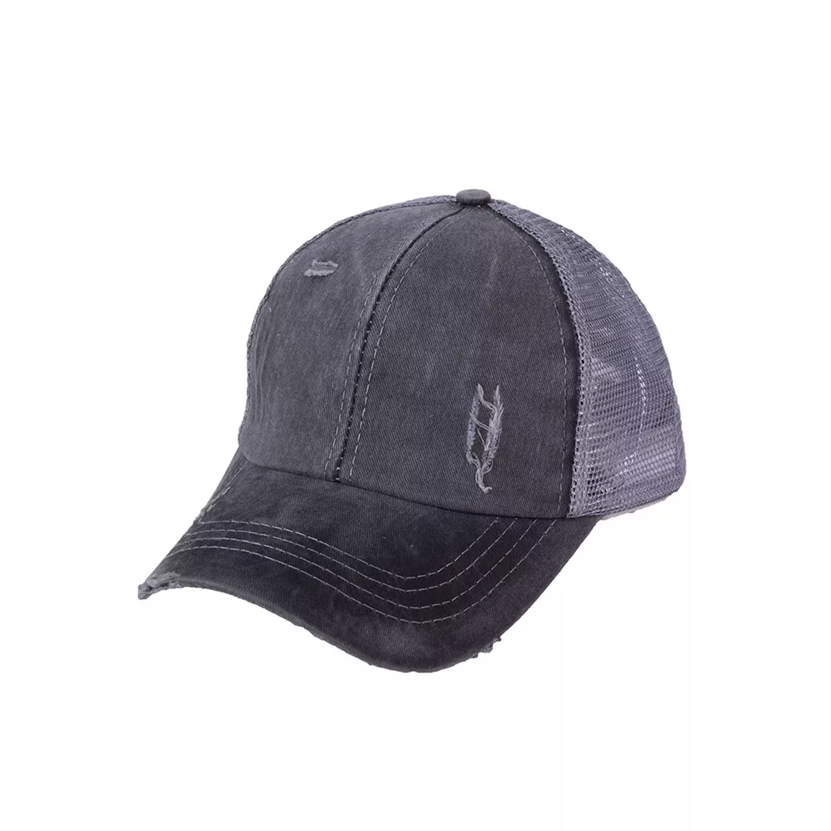 Dark Grey Distressed Hat - Southern Grace Creations