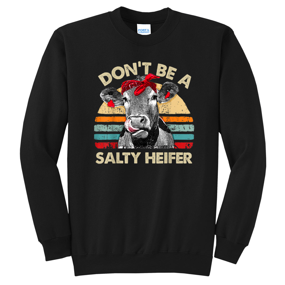 Don't Be A Salty Heifer - Black Tee - Southern Grace Creations