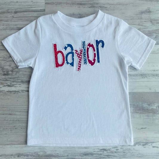 Dress Me Red & Blue Name Tee - Southern Grace Creations