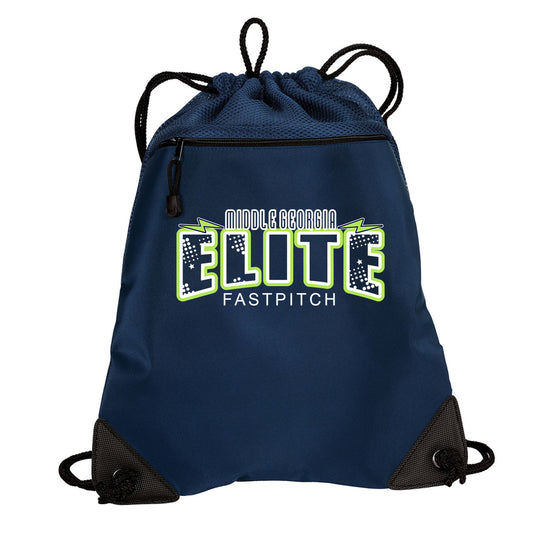 Elite - Cinch Pack with Mesh Trim (BG810) - Navy - Southern Grace Creations