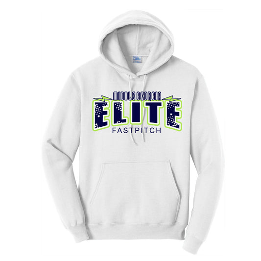 Elite - Lightening Bolts P&C Fleece Hoodie (PC78H) - White - Southern Grace Creations