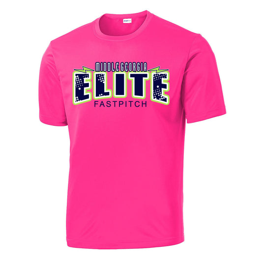 Elite - Lightening Bolts PosiCharge Drifit Tee (ST350/YST350) - Neon Pink - Southern Grace Creations