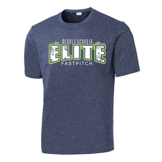 Elite - Lightening Bolts PosiCharge Drifit Tee (ST350/YST350) - True Navy Heather - Southern Grace Creations