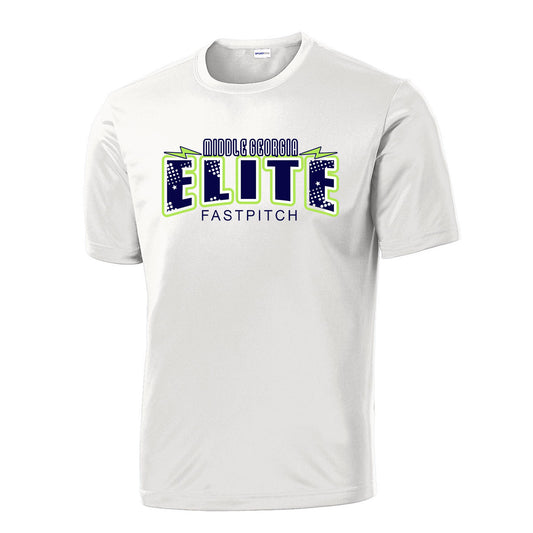 Elite - Lightening Bolts PosiCharge Drifit Tee (ST350/YST350) - White - Southern Grace Creations