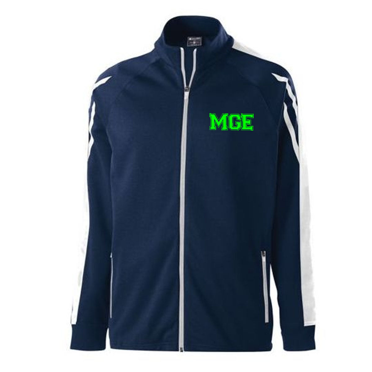 Elite - MGE Varsity Holloway Youth Flux Jacket (229668) - Navy Heather/White/White - Southern Grace Creations