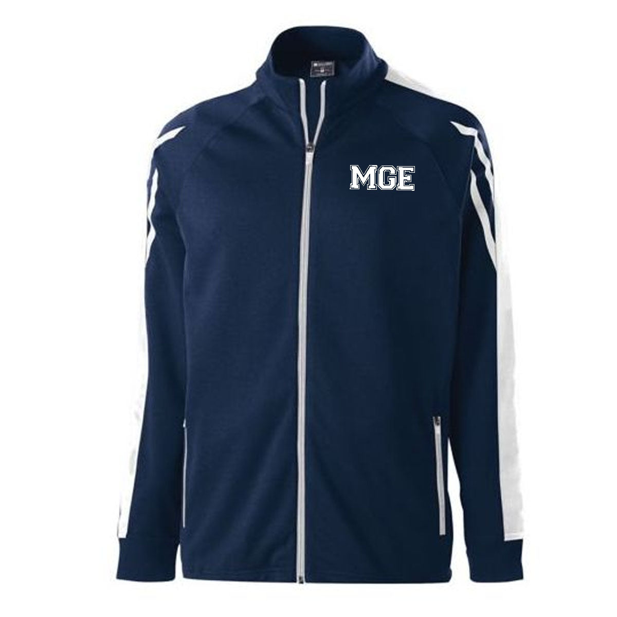 Elite - MGE Varsity Holloway Youth Flux Jacket (229668) - Navy Heather/White/White - Southern Grace Creations