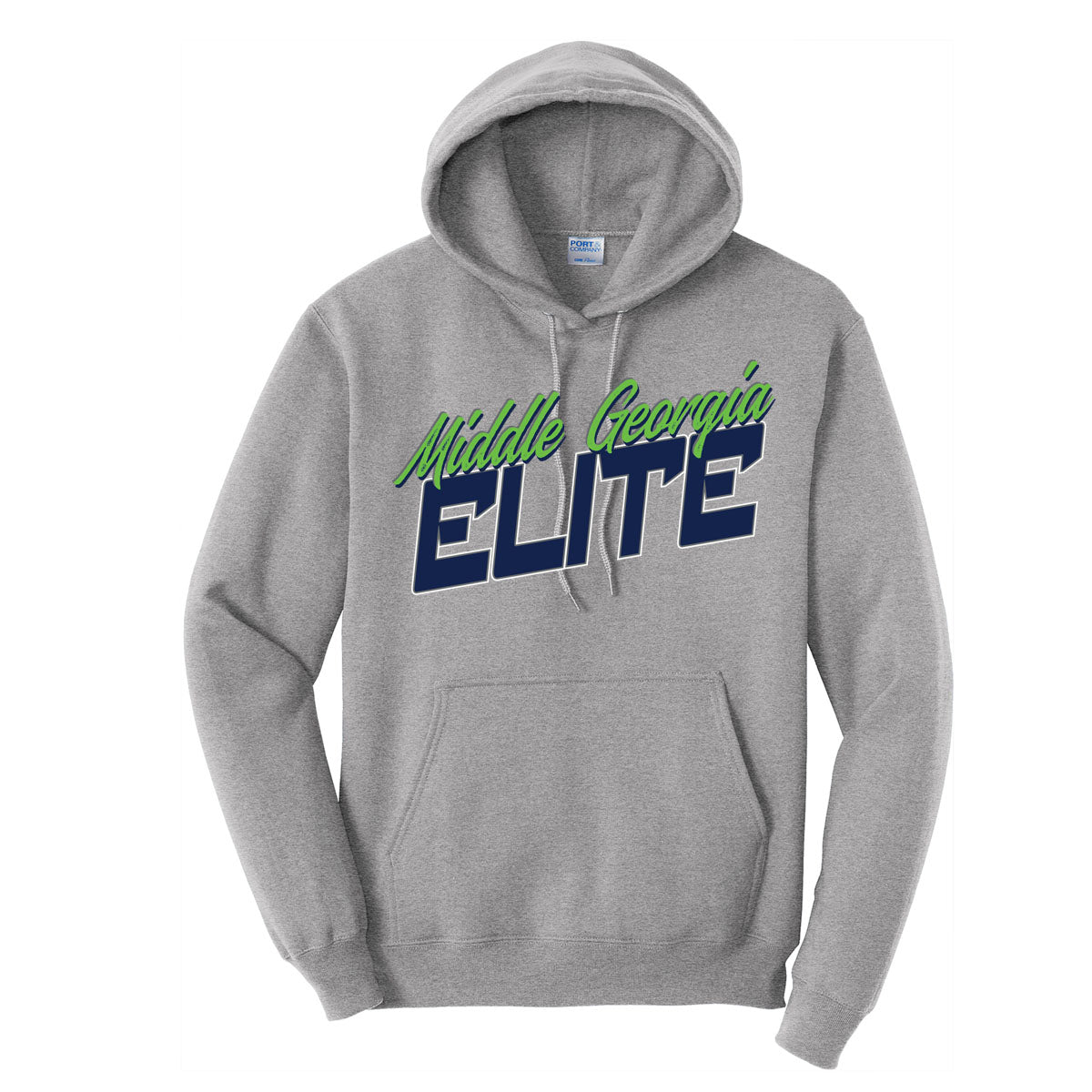 Elite - Middle Georgia Elite Strokes P&C Fleece Hoodie (PC78H) - Athletic Heather - Southern Grace Creations