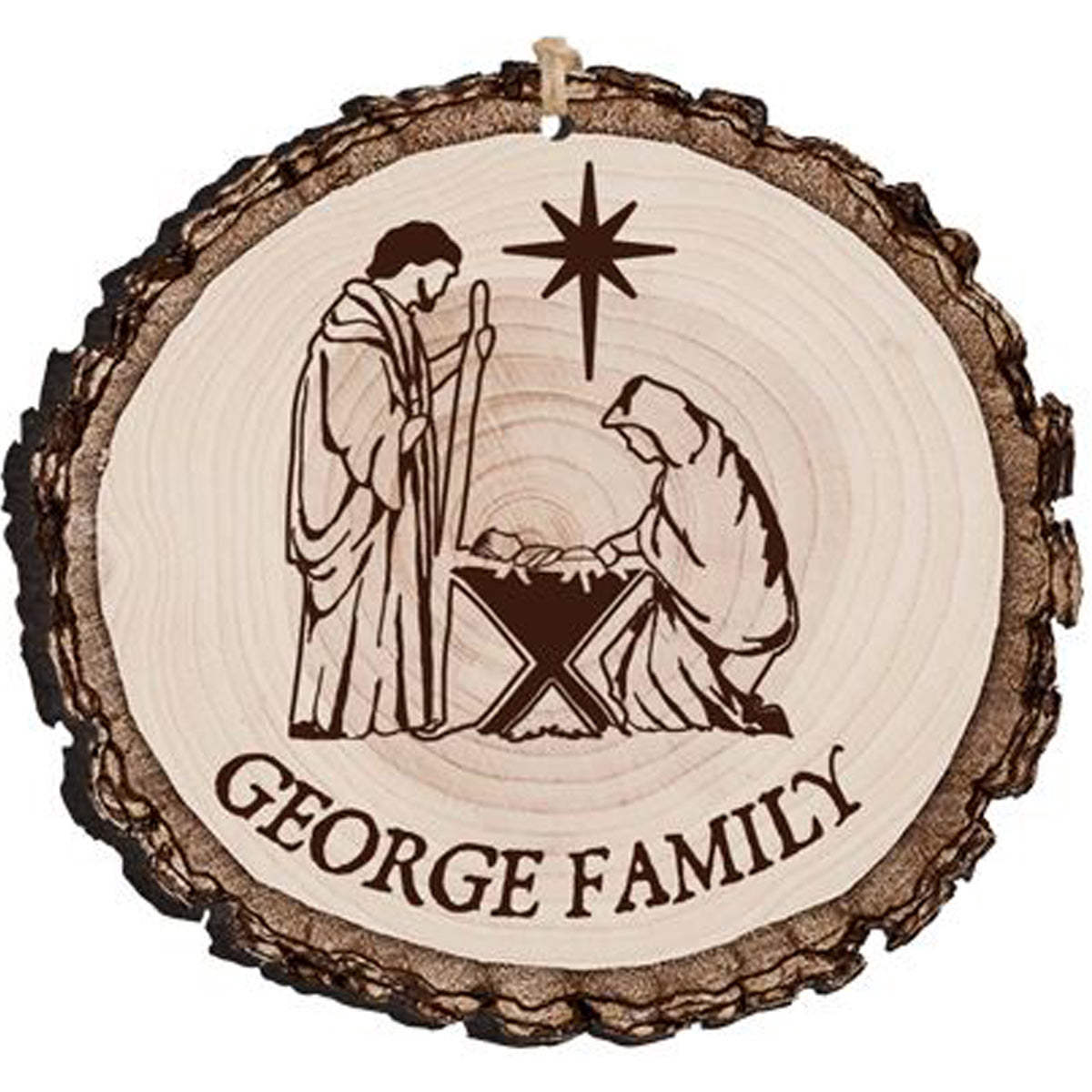 FAUX SLICED LOG ORNAMENT - ENGRAVABLE - Southern Grace Creations