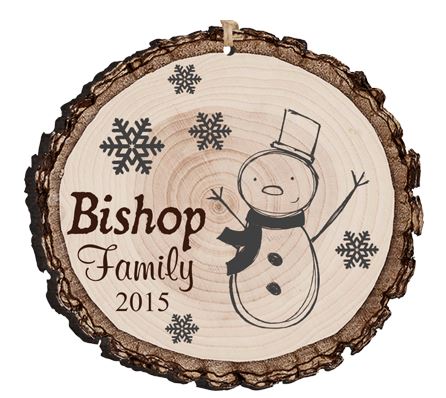 FAUX SLICED LOG ORNAMENT - ENGRAVABLE - Southern Grace Creations