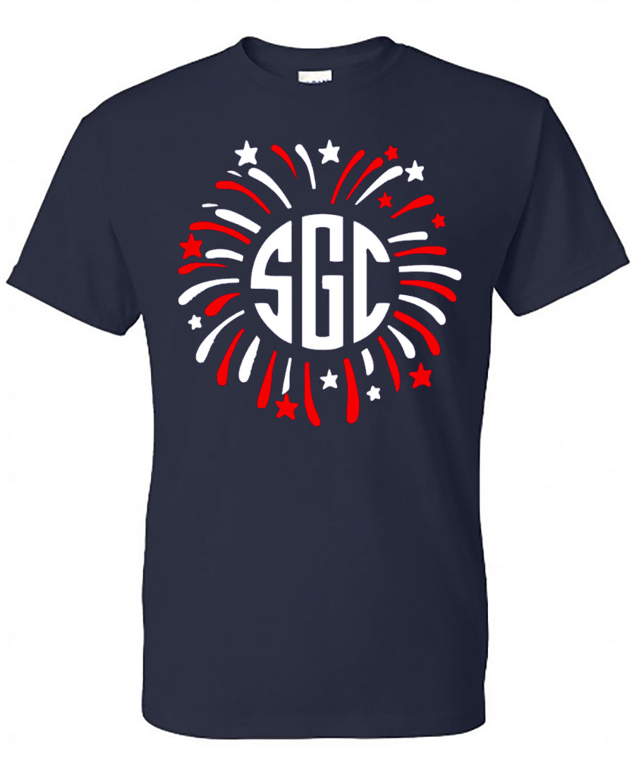 FIREWORKS MONOGRAM SHIRT - Southern Grace Creations