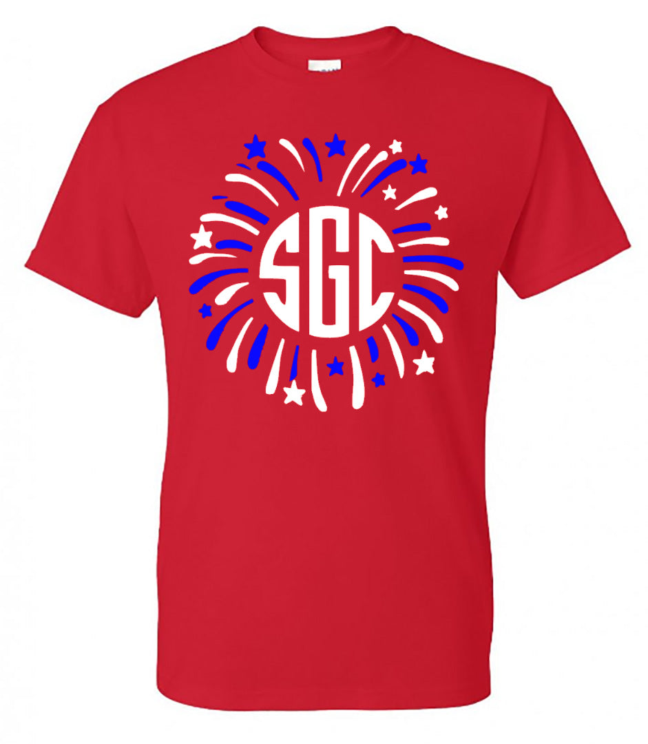 FIREWORKS MONOGRAM SHIRT - Southern Grace Creations