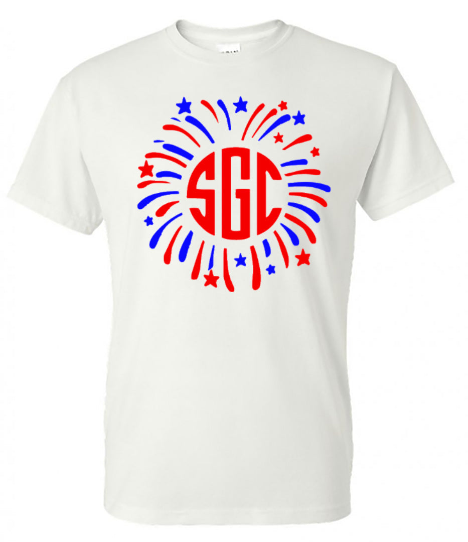 FIREWORKS MONOGRAM SHIRT - Southern Grace Creations