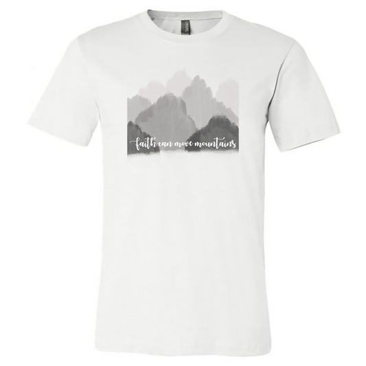 Faith Can Move Mountains Tee (White Tee) - Southern Grace Creations