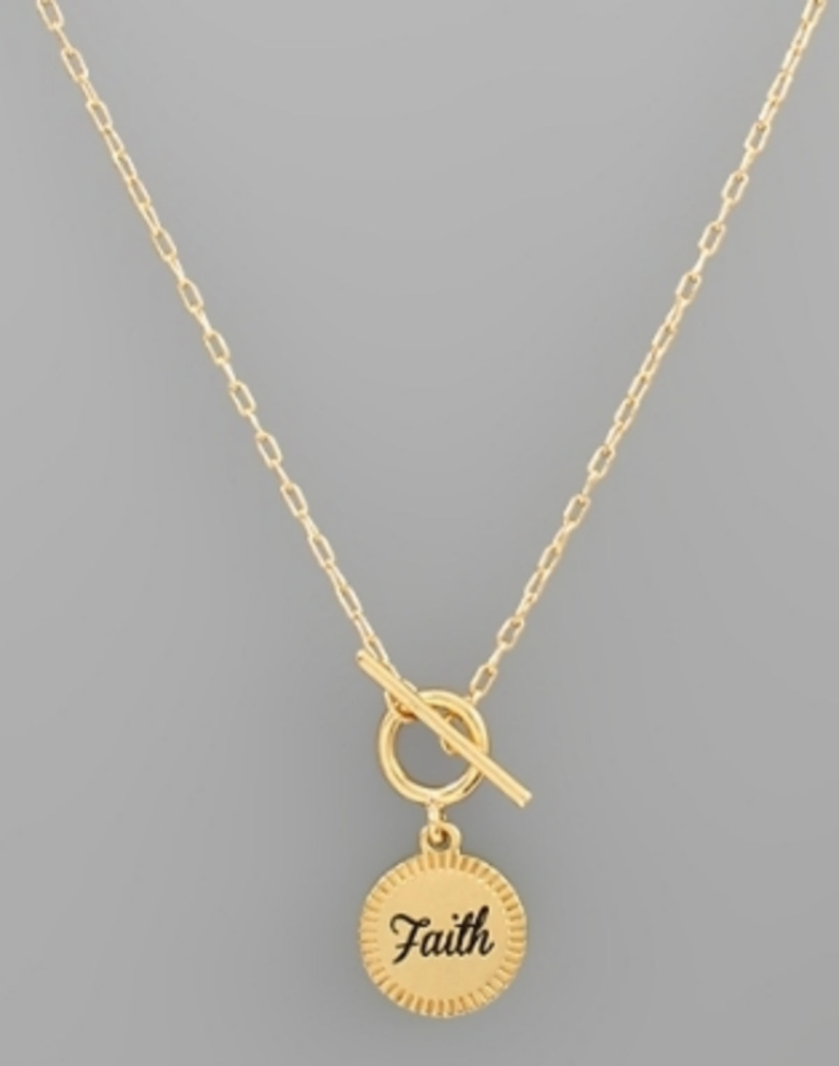 Faith Disk Necklace-Gold - Southern Grace Creations